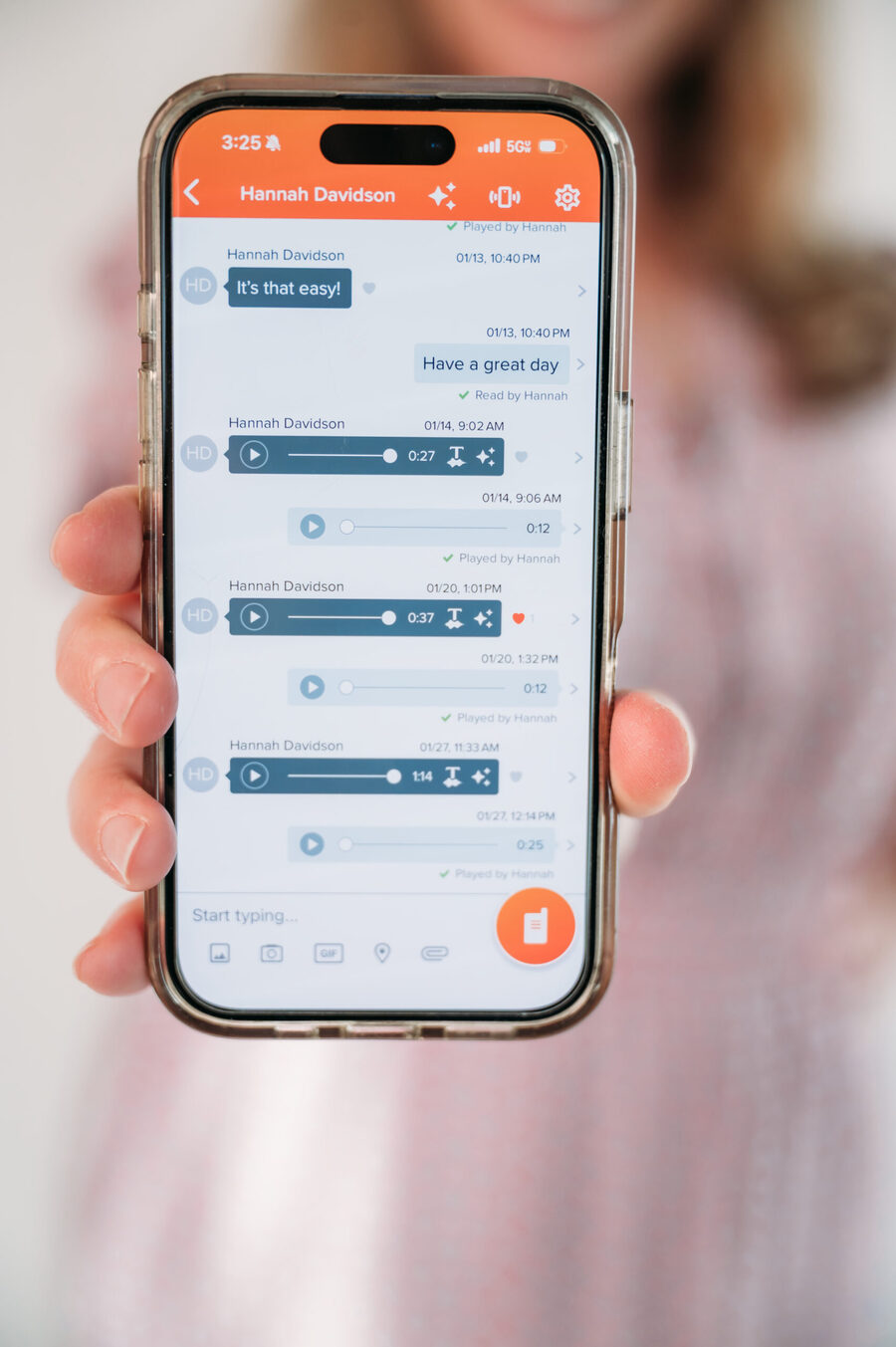 A Pocket Parent Coach conversation on a phone